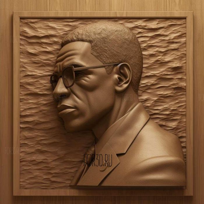 Malcolm X 3 stl model for CNC